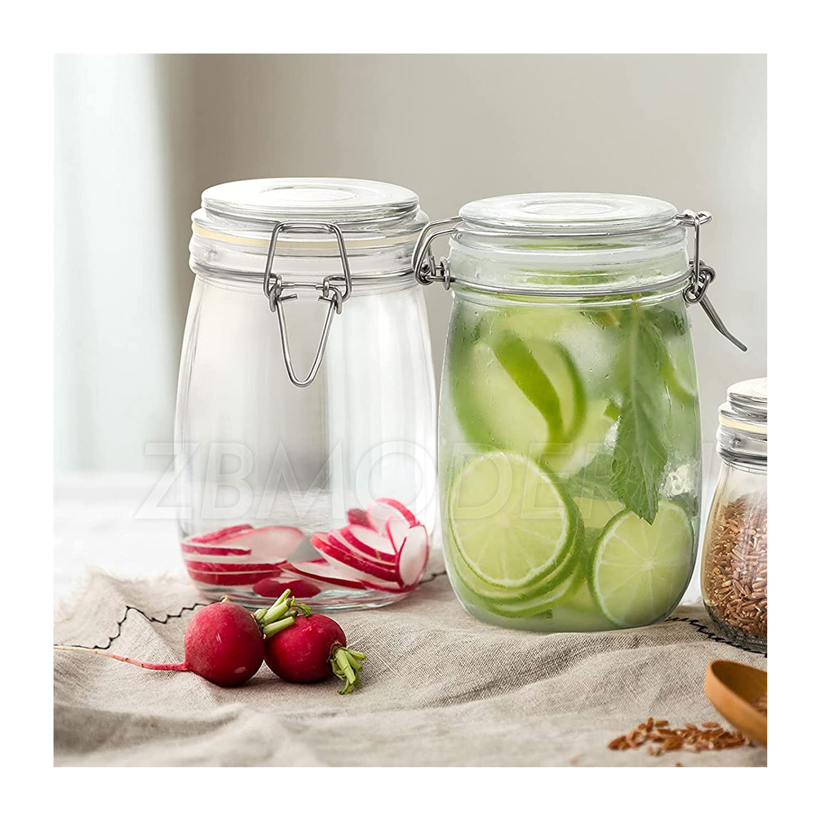 Glass Storage Jars with Clamp Lids by World Market